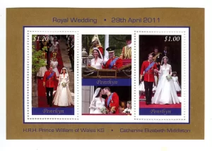 Penrhyn – Royal Wedding – Compound Souvenir Sheet of 2 – Mint