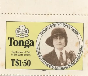 Tonga – Queen Mother, 85th Birthday- Guide uniform – Scott #610a